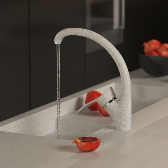 Смеситель для кухни 40к MIXLINE ML-GS01 (310) серый высок. излив - 00-00001728 