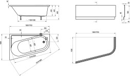 Ванна акриловая Ravak CHROME 170х105 R белая