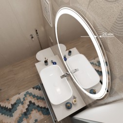 Зеркало MIXLINE &amp;quot;Оливия&amp;quot; D700 сенсорный выключатель, светодиодная подсветка - MLZ.Ol.7.1.2 