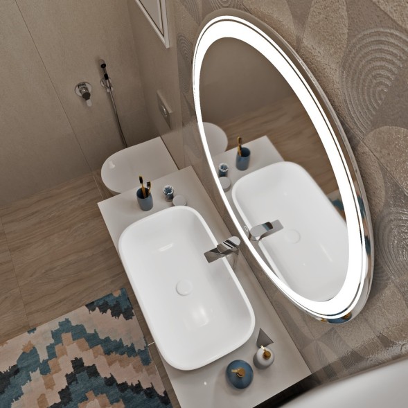 Зеркало MIXLINE &amp;quot;Оливия&amp;quot; D700 сенсорный выключатель, светодиодная подсветка - MLZ.Ol.7.1.2 