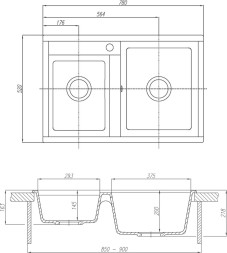Мойка для кухни Aquaton Делия 78 DBL 2 чаши,  жемчуг (1A723132DE240)