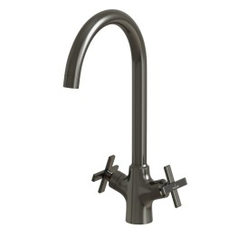 Смеситель для кухни 1/2 кер. MIXLINE ML38-032 "Graphite" высокий излив ГРАФИТ - ML38-032