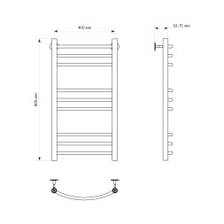 Полотенцесушитель MIXLINE CAPELLA  80х40 г2 (1/2&amp;#039;&amp;#039; ВР, 9 перекладин) водяной - ML-556278 