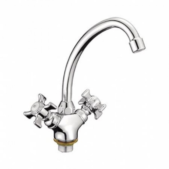 Смеситель для кухни 1/2 кер L4911 Ledeme БАБОЧКА на гайке, силумин - L4911 