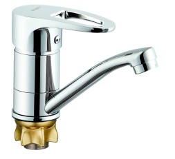 Смеситель для кухни 40к Glauf 4G4-B180 ЛАТ кор. излив, п/гайку - 4G4-B180 
