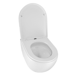 Унитаз подвесной Azario ORMI 490х360х365 безободковый, система смыва Торнадо, с быстросъемным сиденьем микролифт (AZ-0253VD)