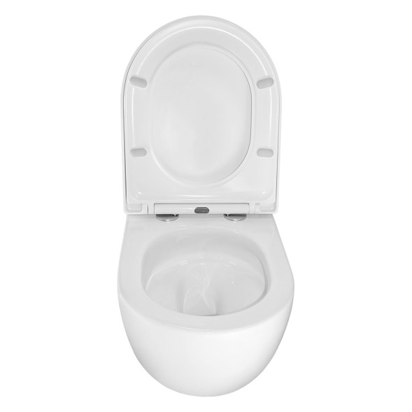 Унитаз подвесной Azario ORMI 490х360х365 безободковый, система смыва Торнадо, с быстросъемным сиденьем микролифт (AZ-0253VD)