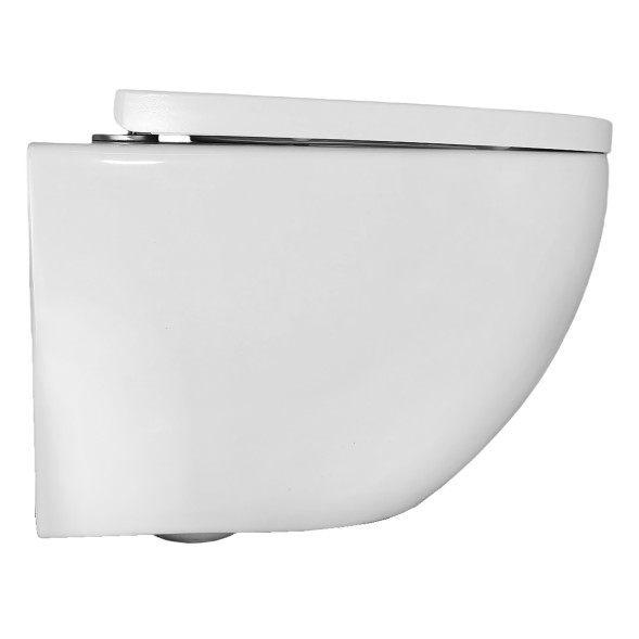 Унитаз подвесной Azario ORMI 490х360х365 безободковый, система смыва Торнадо, с быстросъемным сиденьем микролифт (AZ-0253VD)