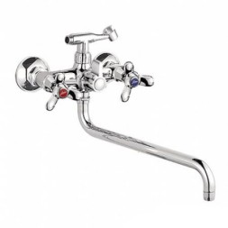 Смеситель для ванны и раковины 1/2 кер L2712 Ledeme ТРИЛИСТНИК катридж.перекл. лит.изл, силумин - L2712