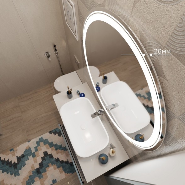 Зеркало MIXLINE &amp;quot;Оливия&amp;quot; D800 сенсорный выключатель, светодиодная подсветка - MLZ.Ol.8.1.2 