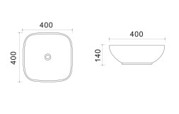 Раковина Azario 40х40х14 накладная, белая (AZ41016)