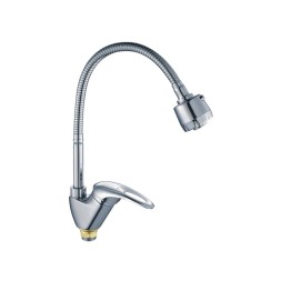 Смеситель для кухни 40к CN4303 CRON гибкий излив, п/гайку, боковая, ХРОМ - CN4303