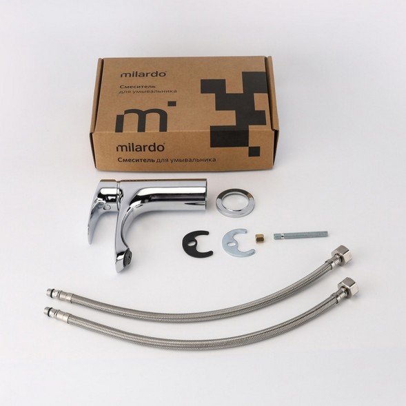 Смеситель для раковины 35к Milardo RORSB00M01 &amp;quot;Rora&amp;quot; литой, п/шпильку, ХРОМ - RORSB00M01 
