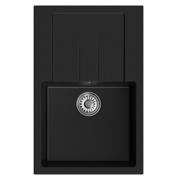 Мойка ML-GM31 КОМФОРТ с крылом, ультра-черная (344), 770*500*190мм - 00-00009504 