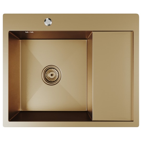 Мойка настол.монтаж 60х50 (3,0) лев. вып 3 1/2  MIXLINE PRO 20см с сифоном (бронза) - 552925 