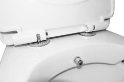 Унитаз-моноблок с функцией биде AZARIO Sente 375х665х785 напольный, безободковый, горизонтальный слив, сиденье дюропласт микролифт (AZ-8614B)