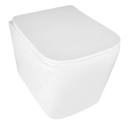 Унитаз подвесной Azario Cascad M 490x345x325 безободковый, система смыва &amp;quot;Скрытое Торнадо&amp;quot;, с быстросъемным сиденьем микролифт (AZ-10002)