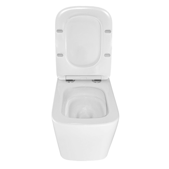 Унитаз подвесной Azario Cascad M 490x345x325 безободковый, система смыва &amp;quot;Скрытое Торнадо&amp;quot;, с быстросъемным сиденьем микролифт (AZ-10002)